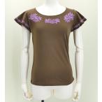  French оборка футболка F вышивка лиловый tiare Brown KD2pbrF