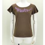  French оборка футболка XL вышивка лиловый гибискус Brown KD3pbrXL