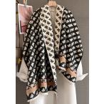 送料無料やや厚手リバーシブル大判アニマル蝶々柄入りストールマフラー2128