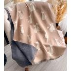 送料無料やや厚手リバーシブル大判幾何学と猫柄入りストールマフラー2148b