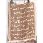 送料無料やや厚手リバーシブル大判幾何学と猫柄入りストールマフラー2378c