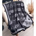 送料無料男女兼用大判やや薄手アニマル猫柄ストールスカーフ91113a