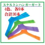 スケルトン ハンガーガード 4色各9本組(36本)お得なセット ワイヤー ハンガー カバー 洗濯 クリーニング