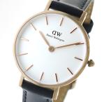 ショッピングダニエルウェリントン ダニエルウェリントン 腕時計 PETITE SHEFIELD 28 ローズゴールド DW00100230 ホワイト ブラック ホワイト