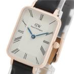 ダニエルウェリントン DANIEL WELLINGTON Quadro Roman Numerals Sheffield Rose Gold DW00100689 腕時計 レディース ホワイト クオーツ ブラック レザー