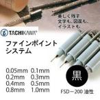 メール便可 タチカワ ファインポイントシステム 油性マーカー ブラック (0.05mm、0.1mm、0.2mm、0.3mm、0.4mm、0.5mm、0.8mm、1.0mm)