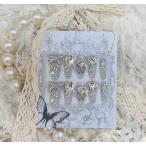  искусственные ногти наклейки на ногти ручная работа 3D цельный n-ti- розовый × крупный Stone взрослый elegant ногти M размер 