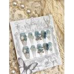  искусственные ногти наклейки на ногти ручная работа 3D цельный n-ti- розовый × крупный Stone взрослый elegant ногти S размер 