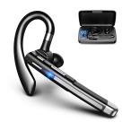 ワイヤレスイヤホン bluetooth 5.1 片耳 マイク付き 耳掛け式 360°回転 左右耳兼用 ヘッドセット 自動ペアリング 軽型 通話可 高音質 ブラック IPX7防水