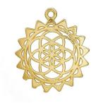 1個入 33mm×30mm メタルチャーム シード・オブ・ライフ 金メッキ 【ゆうパケット対応】