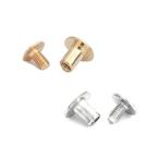 5個入 スタッズパーツ 8mm×7mm ネジ式 円形 シルバー ゴールド 【ゆうパケット対応】