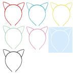 耳付きカチューシャ ホワイト イエロー グリーン ピンク レッド  ブラック 【ゆうパケット対応】