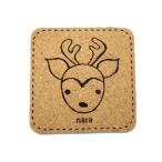 Yahoo! Yahoo!ショッピング(ヤフー ショッピング)コルク製 四角コースター 鹿正面 82×82×4.5mm 奈良のおみやげ アンシャンテラボ