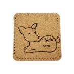 Yahoo! Yahoo!ショッピング(ヤフー ショッピング)コルク製 四角コースター 座る鹿 82×82×4.5mm 奈良のおみやげ アンシャンテラボ
