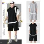 メンズ ジャージ 上下セット スウェット セットアップ 重ね着 薄手 吸汗速乾 トレーニング スポーツウェア ルームウェア 部屋着 フィットネス 大きいサイズ 夏