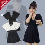 水着 レディース 体型カバー 大きいサイズ ワンピース水着 半袖 ビキニ 女性用 韓国風 水着 可愛い ビーチウェア オールインワン 紫外線カット かわいい