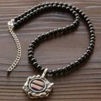 戦国武将 ネックレス メンズ アクセサリー 二つ両引  足利義輝 天然石 シルバー925 ペンダント 43センチ