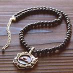 戦国武将 ネックレス メンズ アクセサリー 三つ鱗  北条早雲 天然石 シルバー925 ペンダント 43センチ