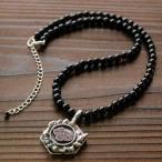 戦国武将 ネックレス メンズ アクセサリー 蔦紋  松永久秀 天然石 シルバー925 ペンダント 43センチ