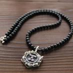 戦国武将 ネックレス メンズ アクセサリー 一文字三ツ星  毛利元就 天然石 シルバー925 ペンダント 52センチ