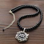 戦国武将 ネックレス メンズ アクセサリー 六文銭  真田幸村 天然石 シルバー925 ペンダント 43センチ