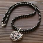 戦国武将 ネックレス メンズ アクセサリー 二つ雁金  柴田勝家 天然石 シルバー925 ペンダント 52センチ