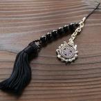 戦国武将 ストラップ アクセサリー 三つ葉葵  徳川家康 天然石 シルバー925