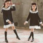 韓国子供服 春 ワンピース キッズ 卒業式 子供 女の子 フォーマル セレモニー 膝丈ワンピース 入学式 春 長袖 110 120 130 140 150 160