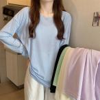 カットソー レディース トップス ゆるTシャツ 長袖 秋春夏 インナー 重ね着 レイヤード 薄手 女性用  ロングtシャツ シンプル