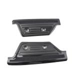 ハイエース200系 LED前席スカッフプレートブラック（黒）ステンレス製左右セットレジアス標準ワイド1型2型3型4型5型 ホワイト/ブルー発光