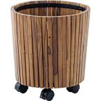 ウッドプランター 植木鉢 直径34×高さ35cm S 2個セット 木製 キャスター付き ベランダ ウッドデッキ 屋外 ガーデニング用品【商工会会員です】