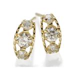 K18ローブダイヤモンドピアス K18YG【商工会会員店です】