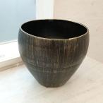 (わけあり特価)メタル鉢カバー:チモ ブラック中(直径17cm)