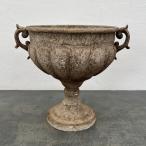 アンティークメタルプランターPLI 盃型 直径25.5cm×高さ29cm シルバーグレー(F24BO216)
