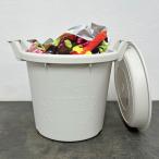 野菜用 グロウコンテナ30型（直径30cm）とプレート（ホワイト）と培養土のセット