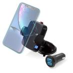  Elecom автомобильный держатель беспроводной зарядное устройство (Qi стандарт соответствует ) 5W мощность прикуриватель приложен (2 порт 5V/3A мощность ) присоска модель черный W-