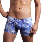 デニム風ボクサーパンツ男性下着メン...