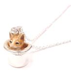 Yahoo! Yahoo!ショッピング(ヤフー ショッピング)ネックレス ペンダント シルバー925 帽子 猫 ネコ はちわれ 茶 50cm レディース プレゼント ギフト