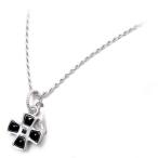 Yahoo! Yahoo!ショッピング(ヤフー ショッピング)シルバーペンダントネックレス　デザインクロス：ブラック　イタリア：Martilu