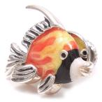 Yahoo! Yahoo!ショッピング(ヤフー ショッピング)ピンブローチ ラペルピン シルバー925 熱帯魚 オレンジ イタリア製 サツルノ メンズ レディース プレゼント ギフト