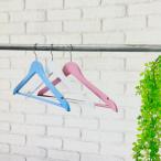 ウッドハンガー 3色 6本セット ハンガー  ウッド 木製 パステルカラー パステル まとめ買い 衣類 収納 新生活 ホワイト ピンク ブルー