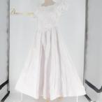  б/у T&amp;L MUUMUU FACTORY MM Factory хула костюм One-piece платье оттенок белого Гаваи производства one цвет пуховка рукав симпатичный блестящий...