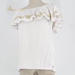  б/у Maunaloamauna нижний хула костюм tops cut and sewn оттенок белого плюмерия рисунок цветочный принт растения рисунок ламе Kirakira оборка Hawaiian принт Гаваи...