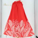  б/у T&amp;L MUUMUU FACTORY MM Factory хула костюм One-piece платье оттенок красного безрукавка Гаваи производства с карманом симпатичный блестящий...