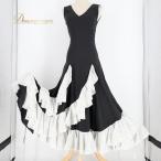  б/у trajes sevillanos фламенко костюм платье One-piece оттенок черного чёрный белый точка полька-дот bo Ran te оборка без рукавов блестящий безрукавка симпатичный Dance...