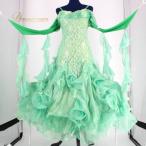 [ б/у ]prima boutique Prima btik бальные танцы костюм стандартный платье One-piece урок одежда женский всесезонный желтый зеленый оттенок зеленого fro...