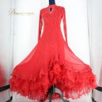 [ б/у ]prima boutique Prima btik бальные танцы костюм стандартный платье One-piece урок одежда женский всесезонный красный Red Line -тактный...