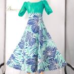  б/у MermaidLine MMJ mermaid line M M J хула костюм One-piece платье оттенок зеленого сделано в Японии гибискус рисунок Hawaiian принт aro -...