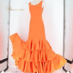  б/у RAQVEL фламенко костюм платье One-piece orange серия orange одноцветный Dance вечеринка презентация bo Ran te оборка безрукавка женский stage ....