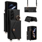 Galaxy Z Fold6 ケース ショルダー 肩掛け Galaxy Z Fold5 ケース カード収納 ミラー付き Galaxy Z Fold4 ケース リング付き スタンド機能 zfold3 ケース耐衝撃